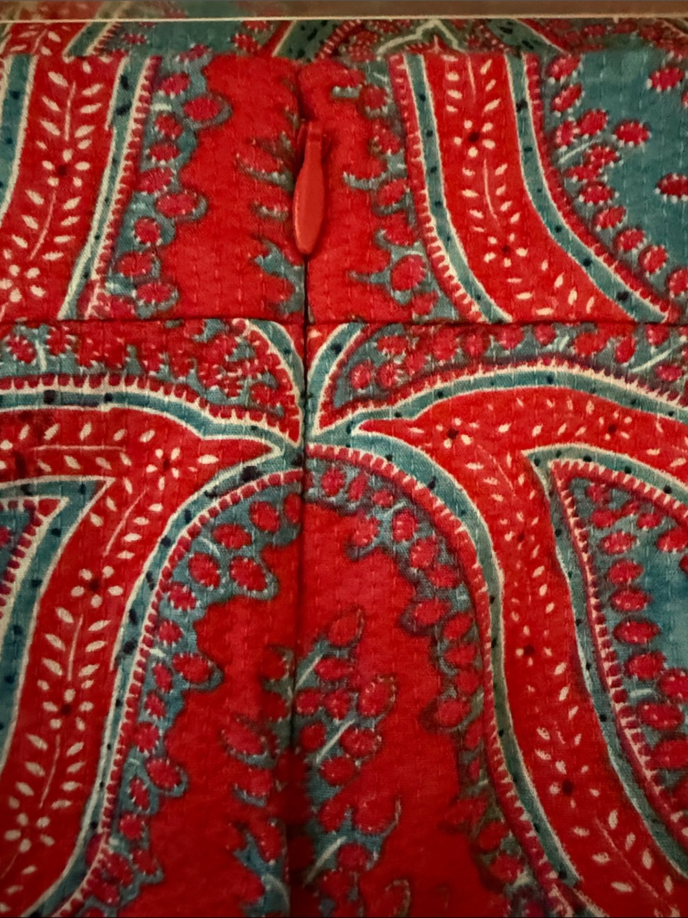 J. Crew Red & Teal Paisley Pencil Skirt - Picture 5 of 8